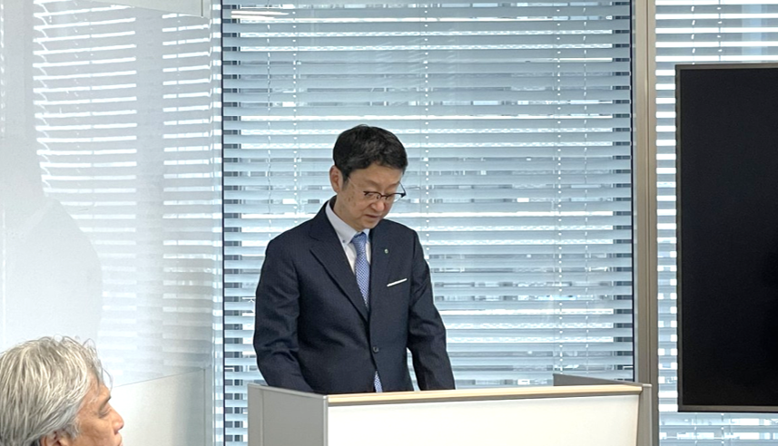 2026年度入社式 社長挨拶の様子